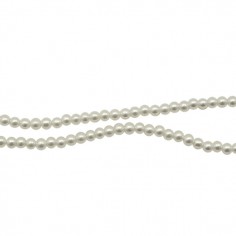 Confezione di 10 perline in vetro color bianco 4 mm