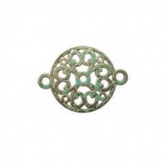 Charm connettore in metallo, colore oro con patinatura...