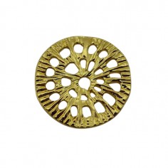 Charm connettore dorato Matt traforato tondo irregolare...