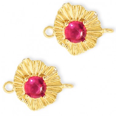 Charm connettore dorato sole irregolare con...