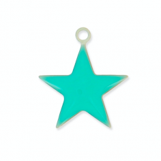Charm stella con rifinitura argentata smaltata blue...