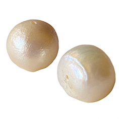 Perle irregolari bianche irridescenti 10 mm, x 2