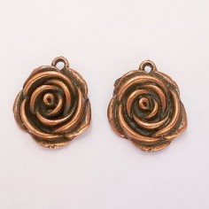 Coppia di Charms ramati Roselline 24x20 mm, una coppia