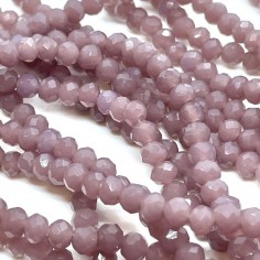 Filo di sfera cristallo rotonda schiacciata violetto Opal...