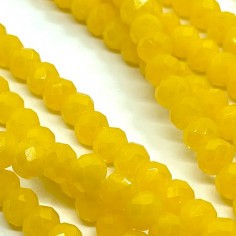Filo di sfera  cristallo rotonda schiacciata giallo...