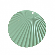 Charm smaltato verde veneziano tondo ondulato 37 mm, x 1
