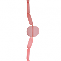 Perla piatta irregolare in resina rosa glacé 22 mm, x 1