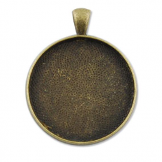 Pendente portacabochon bronzato rotondo per cabochons...