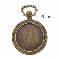 Pendente portacabochon bronzato rotondo con forma...