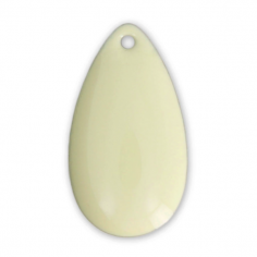 Charm goccia color crema rifiniture dorate 20,5x11 mm, x 1