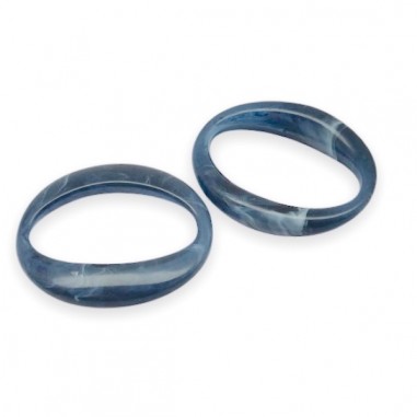 Coppia Charms in resina ovali chiusi color blu...