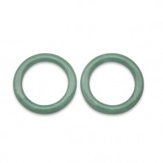 Coppia Charms in resina anelli chiusi color verde acqua...