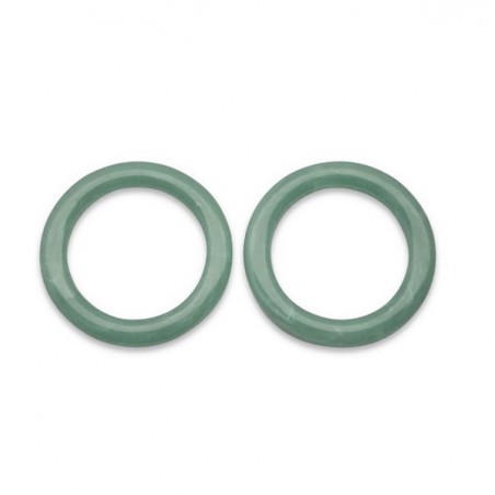 Coppia Charms in resina anelli chiusi color verde acqua con venature 30x4x3 mm, x 2