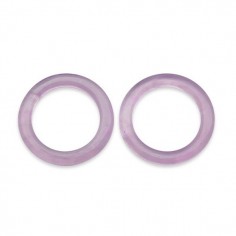 Coppia Charms in resina anelli chiusi color lilla...