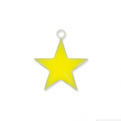 Charm stella con rifinitura argentata smaltata giallo 15...