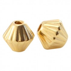 Confezione di 10 perline coniche dorate 4 mm