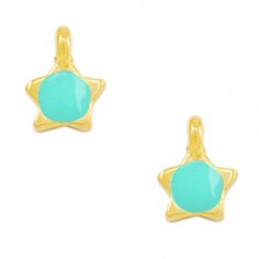 Piccolo charm pendente dorato stella con smaltatura...