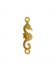 Charm cavalluccio marino dorato matt 38x10 mm, x 1
