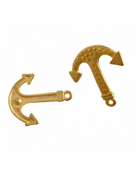 Orecchino a chiodo dorato ancora 30x24 mm, una coppia