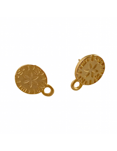 Orecchino a chiodo dorato rosa dei venti 15x12 mm, una...