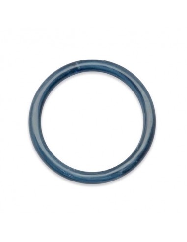 Charm cerchio in resina color blu con striature...