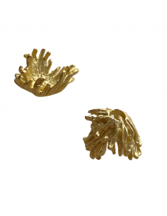 Charm coppetta con bordi irregolari oro matt 8x10x6mm, x 1