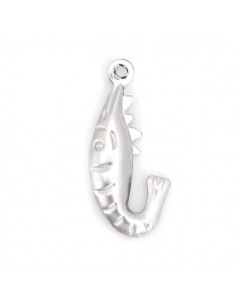 Charm in acciaio inossidabile color argento opaco...