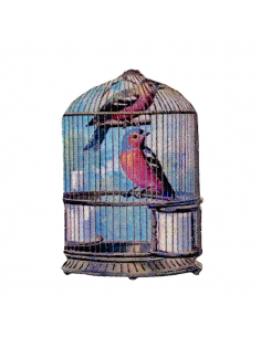 Cabochon in legno "Old Japanese bird cage" circa 60x40...