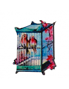Cabochon in legno "Old Japanese bird cage" circa 60x45...