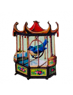 Cabochon in legno "Old Japanese bird cage" circa 56x45...