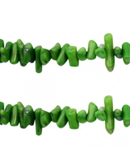 Confezione di 14 perline irregolari di corallo bamboo verde dimensione tra i 4-16 mm