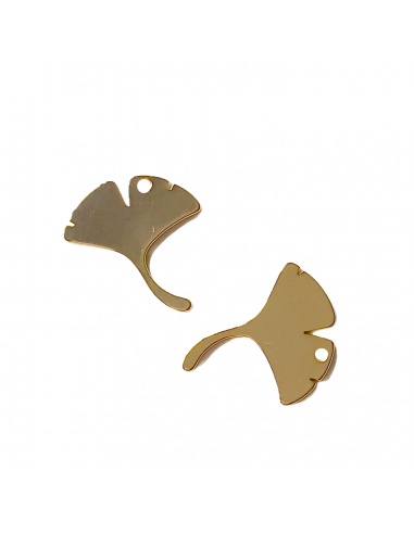 Charm in acciaio foglia di Gingko con foro...