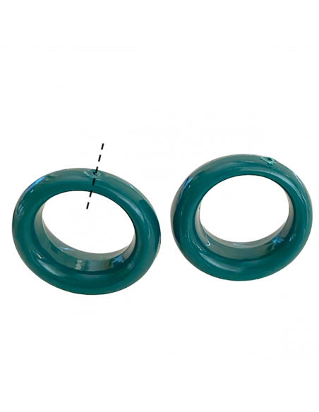 Charm cerchio in lucite verde pino con foro nella parte superiore più stretta 27 mm, una coppia