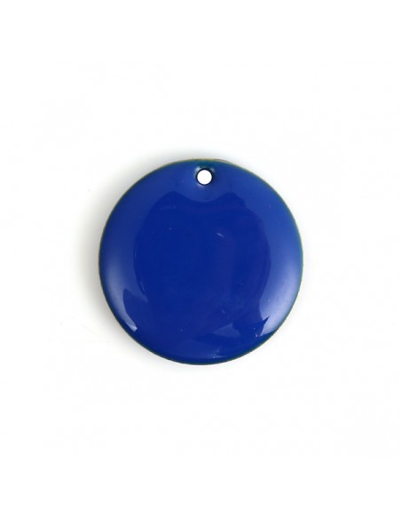 Placchetta smaltata su entrambi i lati con rifinitura dorata Blu elettrico 20 mm, x 1