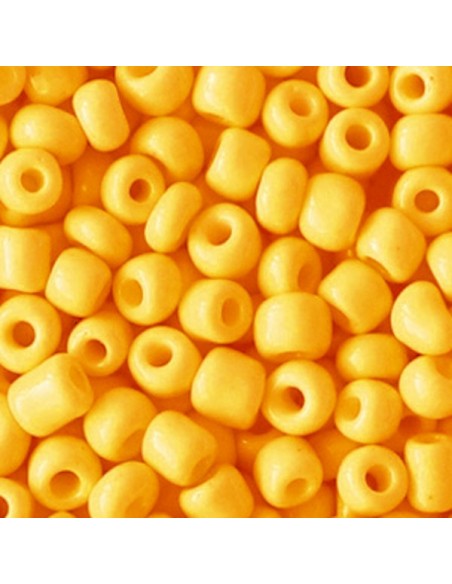 Confezione di Perline di vetro rocailles color giallo girasole circa 20 gr.