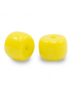 Confezione di 20 perline rondella giallo in vetro 6x4 mm,...