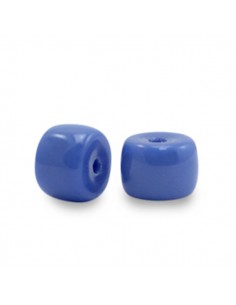 Confezione di 20 perline rondella blu in vetro 6x4 mm,...