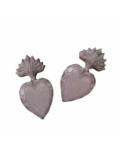 Cabochon in legno Cuore Sacro 45x23mm, x 1