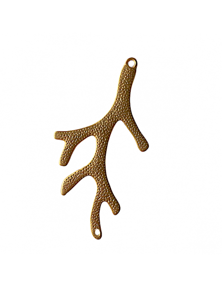 Charm connettore dorato matt grande ramo di corallo 67x35, x 1
