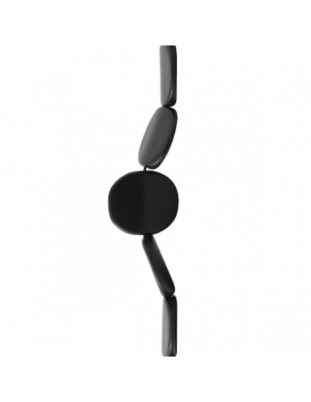 Perla piatta irregolare color nero satinato 27 mm, x 1
