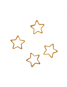 Coppia di stelline vuote dorate 9 mm
