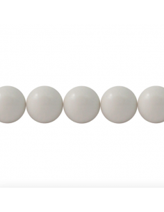 Perla tonda in resina bianco latte 25 mm con foro 5,5mm, x 1