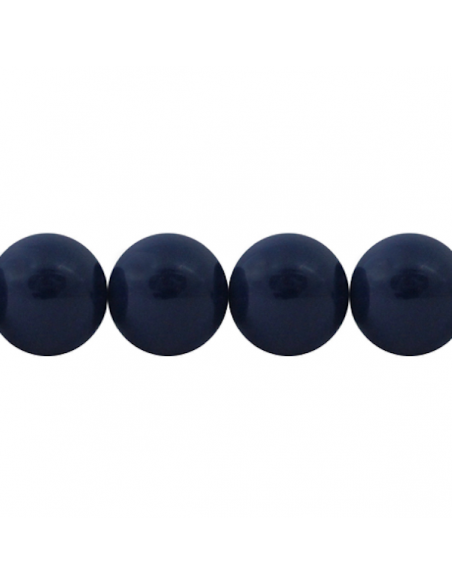 Perla tonda in resina blu scuro 30 mm con foro 5,5mm, x 1