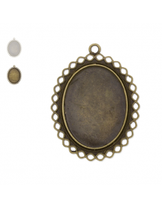 Pendente portacabochon da 30x40mm, colore bronzo antico,...