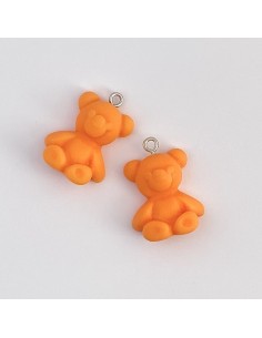 Charm in resina arancio smerigliato Orsetto Caramelloso...