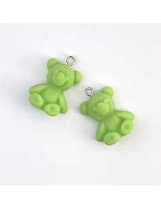 Charm in resina verde smerigliato Orsetto Caramelloso...