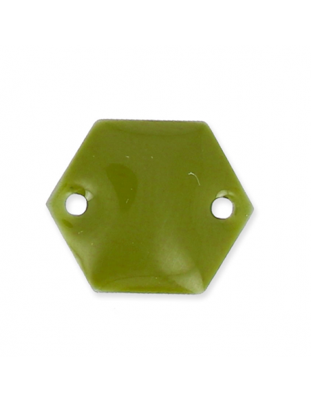 Placchetta intercalare esagonale smaltata su entrambi i lati khaki 11,5 mm, x 1