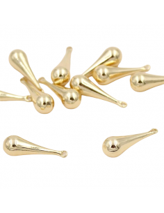 Charm dorato lucido lunga goccia 20x6mm, x 1