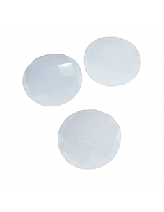 Cabochon in cristallo ceco sfaccettato color bianco opal...
