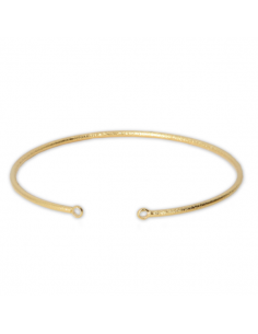 Bracciale bangle sottile color oro matt sottile con due...